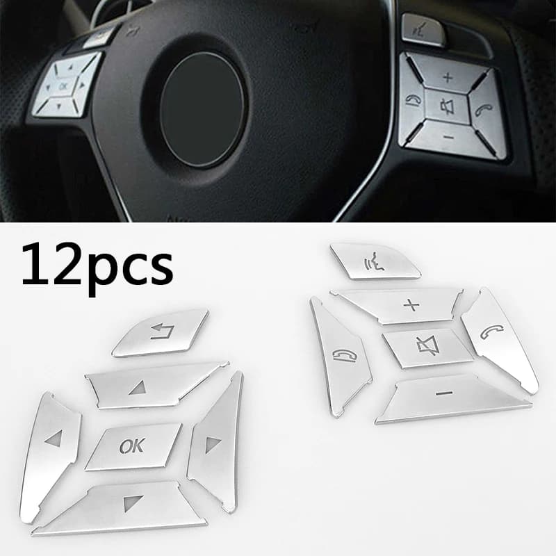 1 Set pulsante volante interruttore Trim Cover riparazione decalcomanie adesivi per Mercedes Benz A B C E CLA classe SLK W176 W246 W212 W204