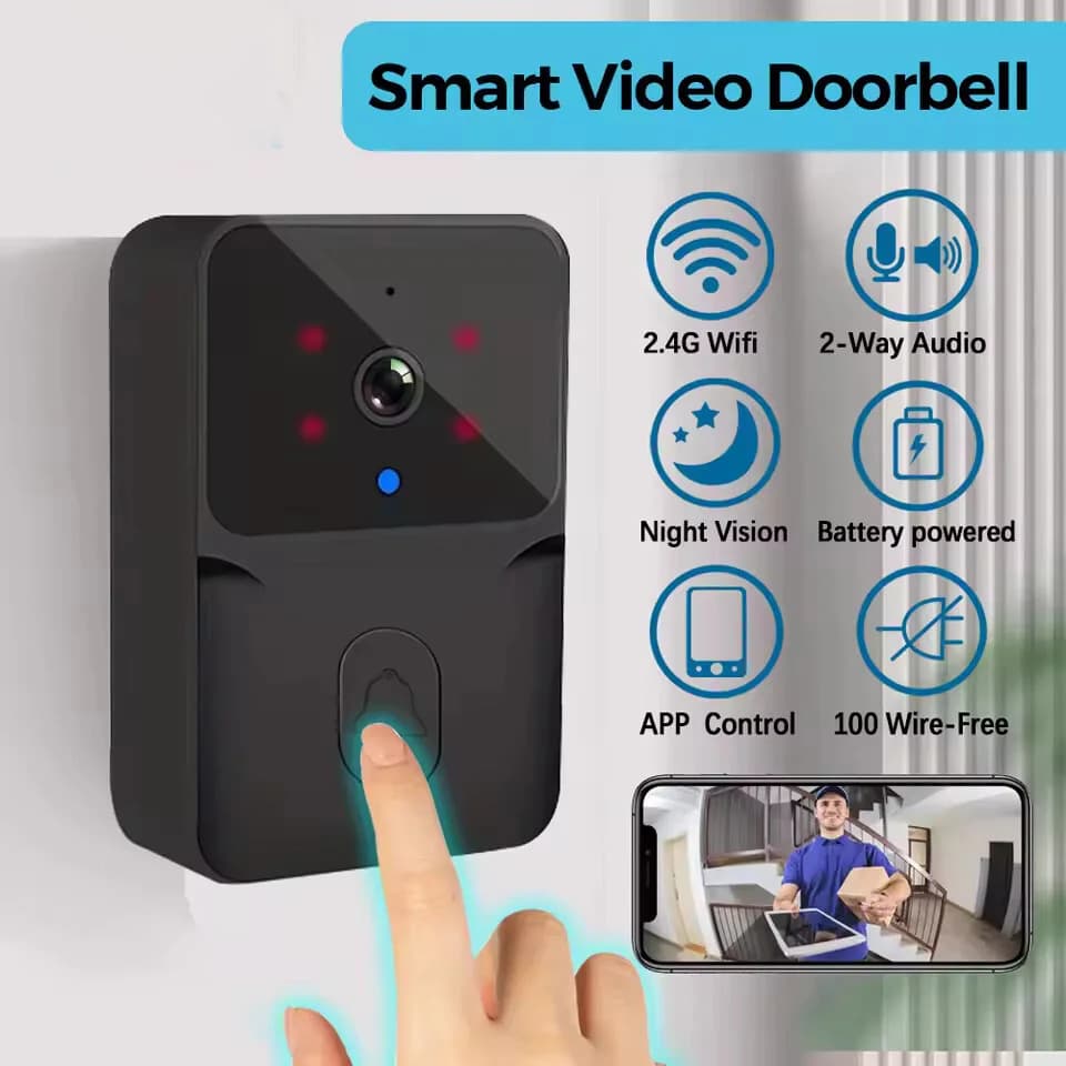 Videocitofono WiFi Campanello Telefono senza fili Sistema citofonico bidirezionale Campanello per visione notturna IR Monitor per telecamera per campanello per porta di sicurezza domestica intelligente