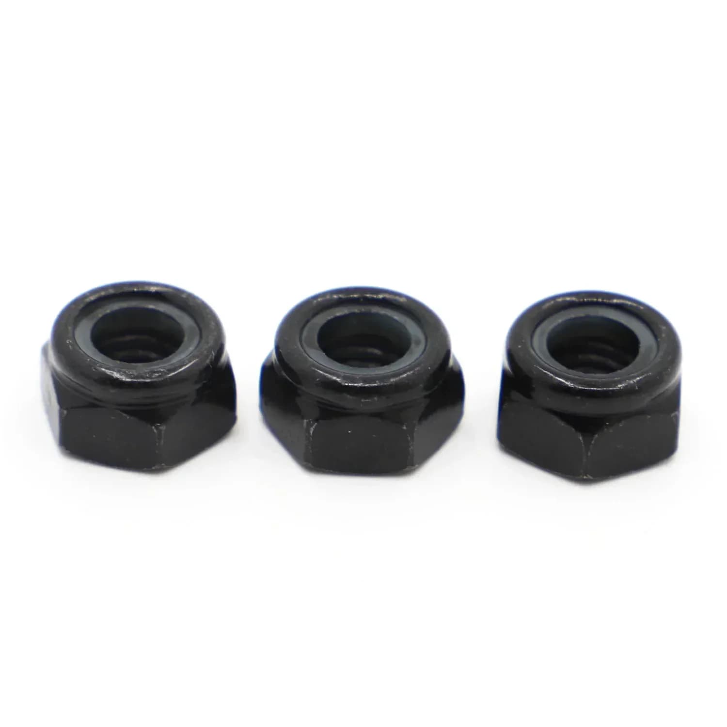 M2 M2.5 M3 M4 M5 M6 M8 M10 M12 M16 Black Carbon Steel Hex Nylon Insert Lock Nut Self-locking Nylock Nut Locknut
