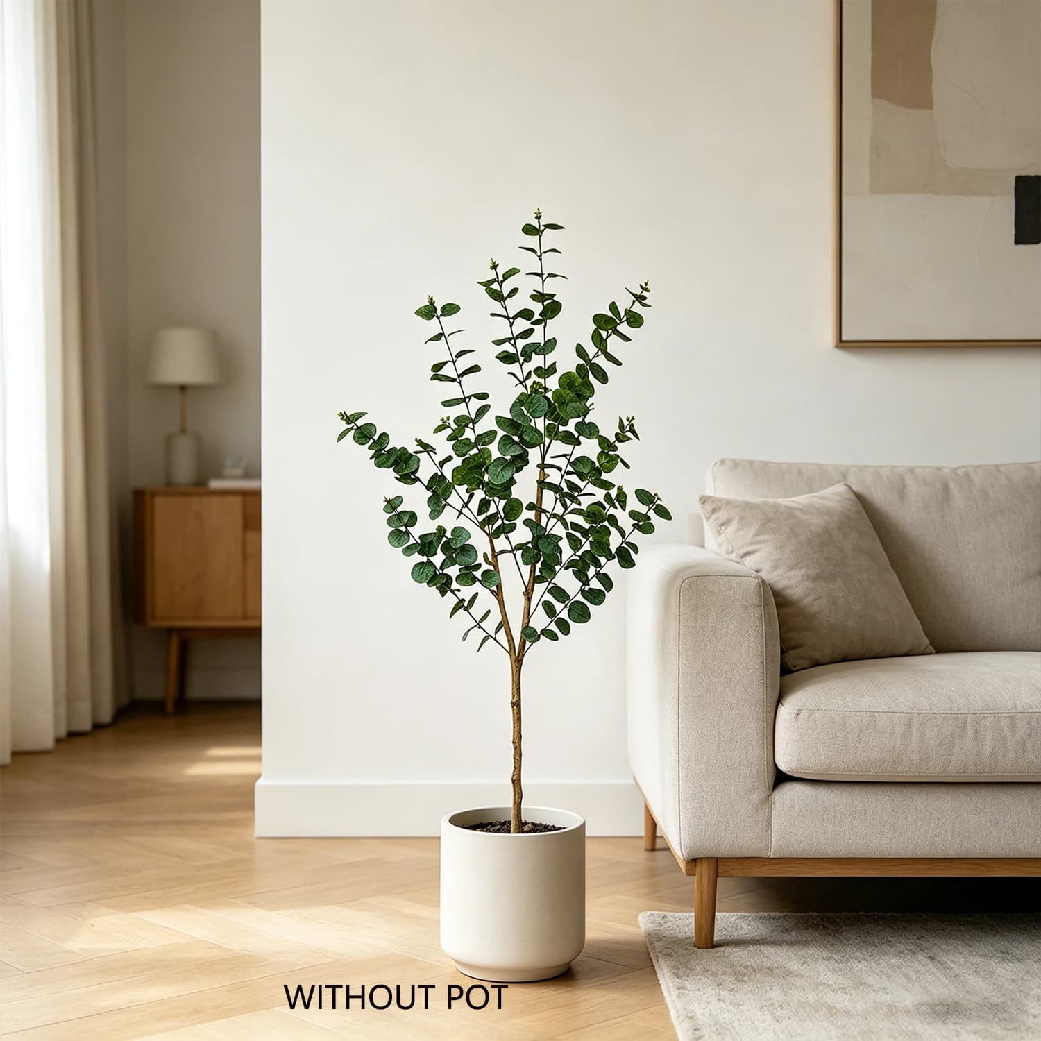 140cm/4.6ft Artificial Eucalyptus Plant Branch Ornament house indoor outdoor fake plant for home living Room decoration