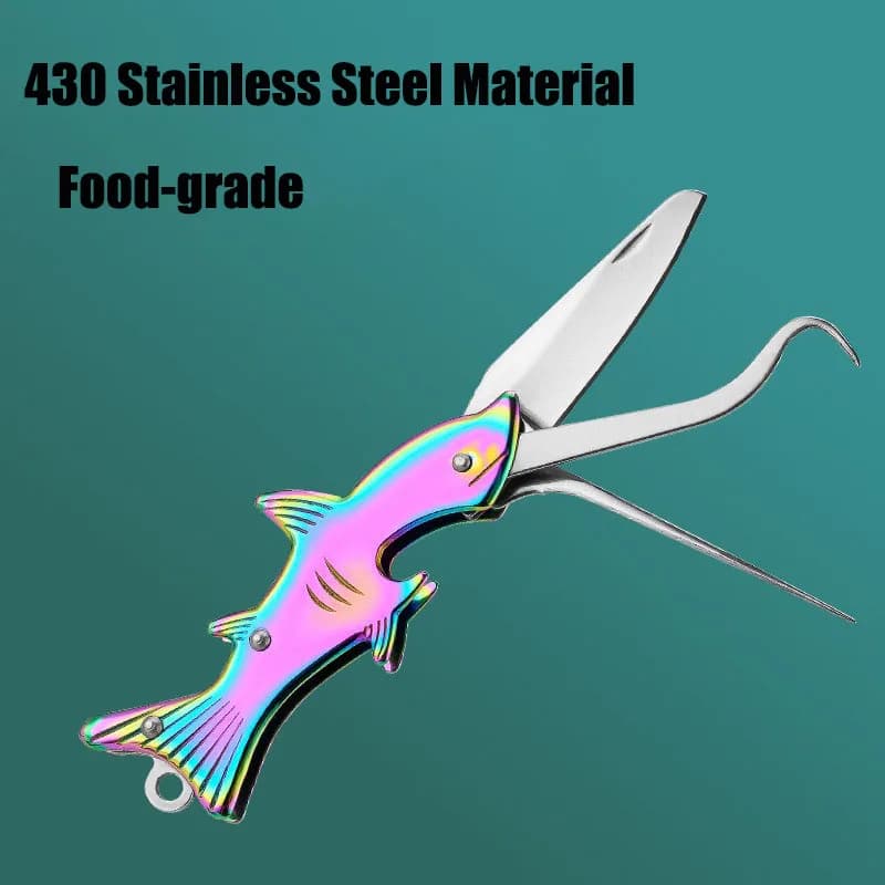 Mini coltello a lama pieghevole in acciaio inossidabile 304 EDC Multi coltelli Multiutensili con gancio per prelievo dei denti Apribottiglie all'uncinetto Stuzzicadenti