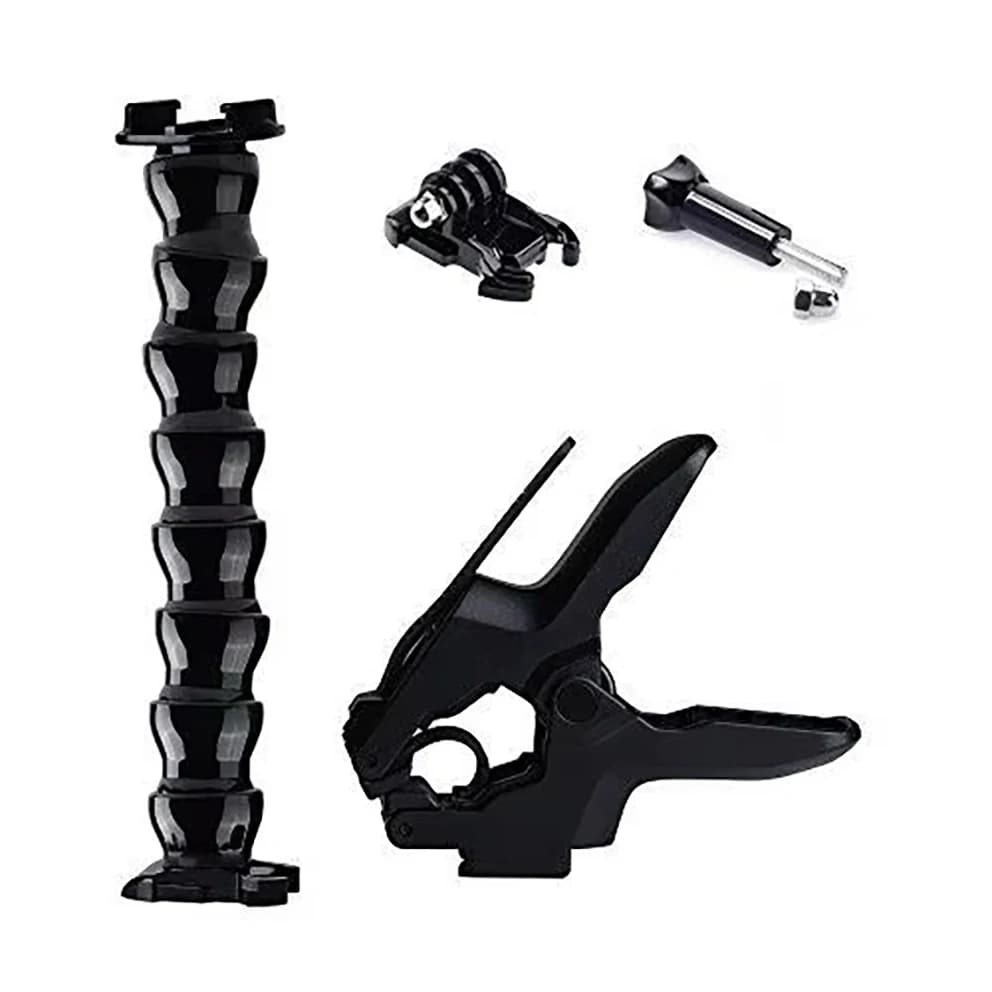 GoPro Ganasce regolabili Braccio flessibile Morsetto flessibile Clip Supporto universale Go pro Interfaccia 1/4 "Piastra treppiede per GoPro Hero 4 3+ 3 2 1