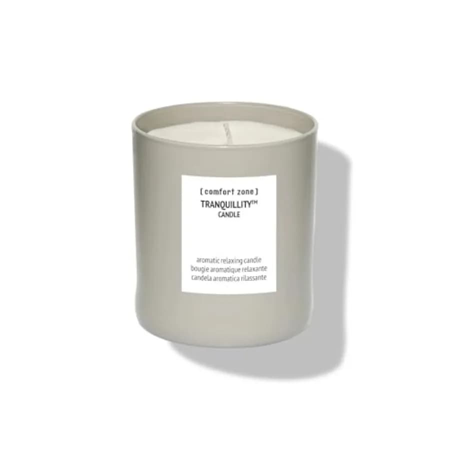 Candela Aromatica Rilassante Tranquillity per la camera da letto, cera di soia, colore avorio, fragranza a lunga durata e combustione pulita