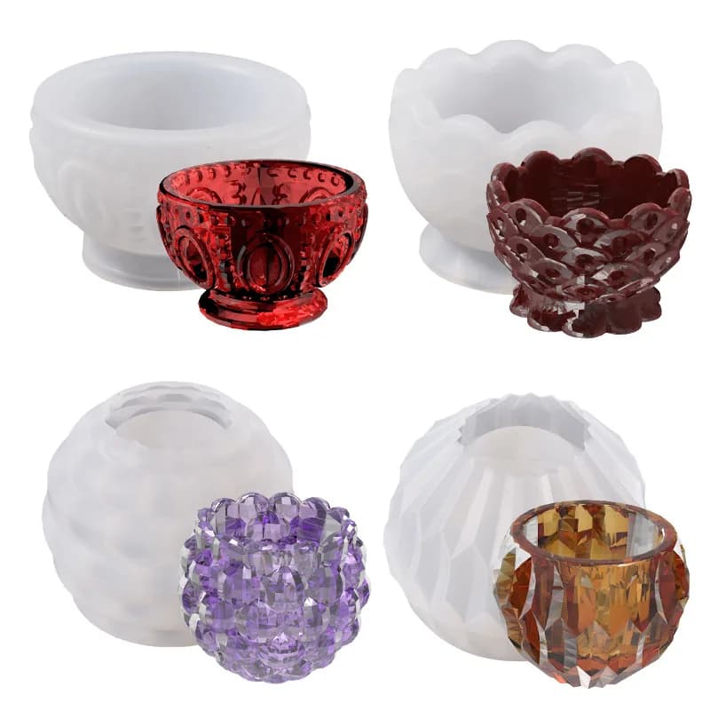 Round Storage Box Gypsum Silicone Mold Aromatherapy Candle Jar Resin Mold Desktop Storage Bowl Succulent Concrete Mold