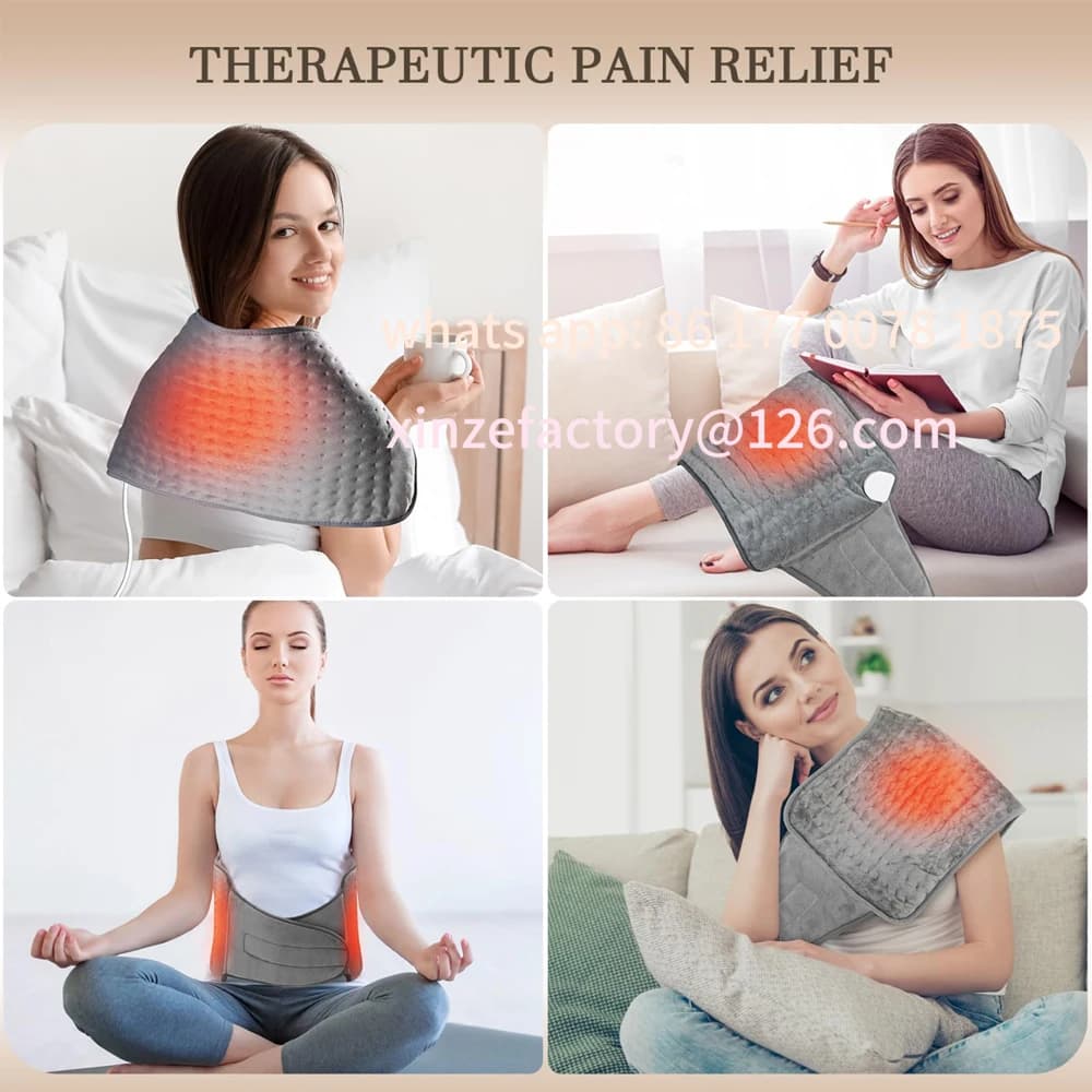 Customizable Multifunctional Electric Heating Pad Microplush Electric Blanket Shoulder Neck Back Leg Relaxation 6 Gears Temperat