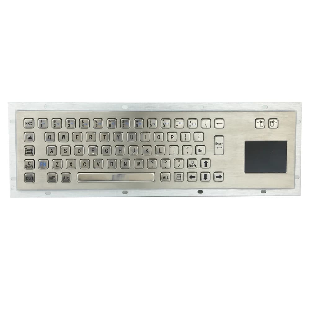 Tastiera industriale in metallo in acciaio inossidabile con montaggio a pannello impermeabile IP65 robusta per chiosco cablato USB PS2 con touchpad