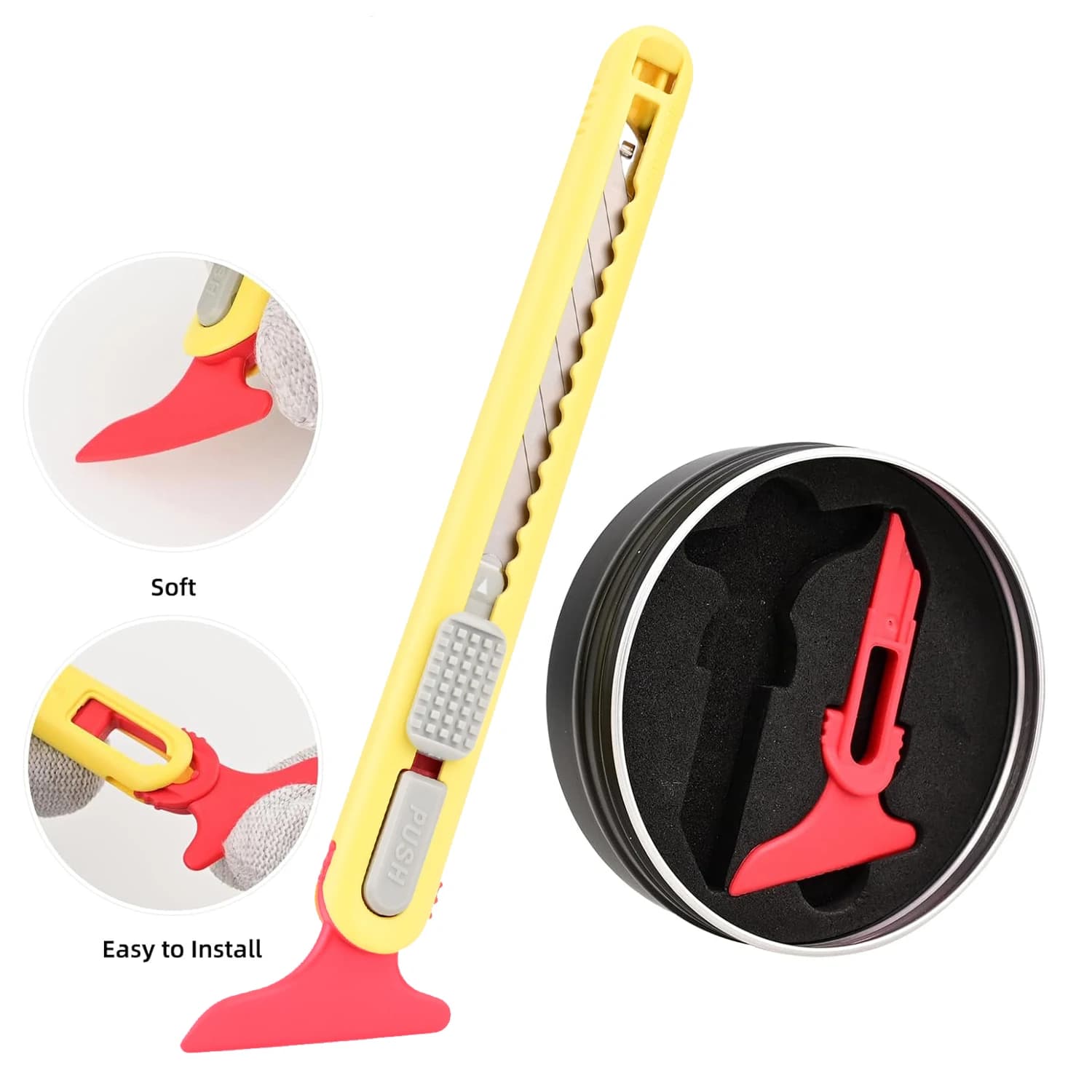 FOSHIO 2 pz. Spatole di precisione per NT Cutter A-553P, per pellicole auto, tinta, bordi curvi, applicazione vinile