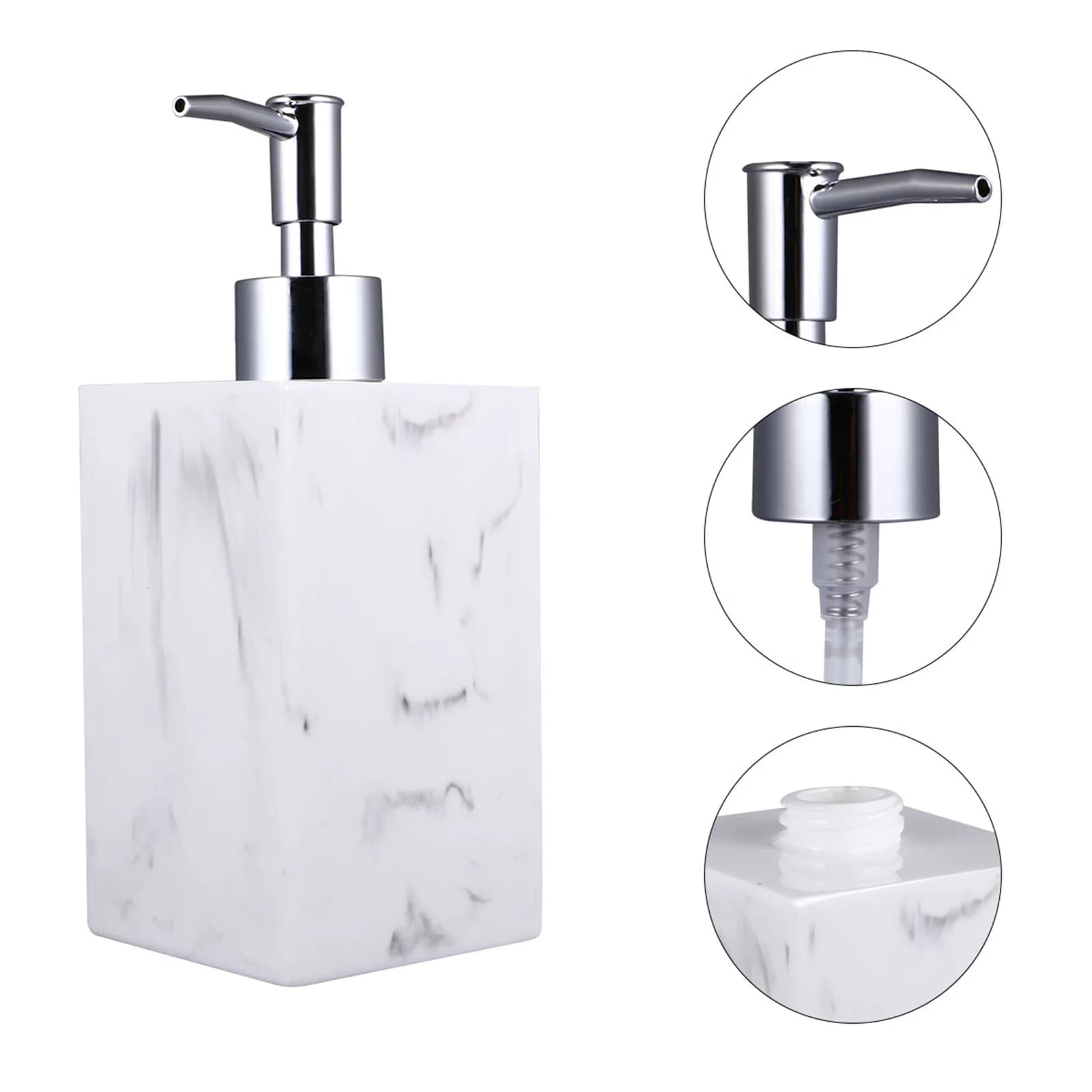 1 set di dispenser di sapone con pompa in resina, forma decorativa artigianale fine per shampoo per la decorazione della toilette del bagno domestico