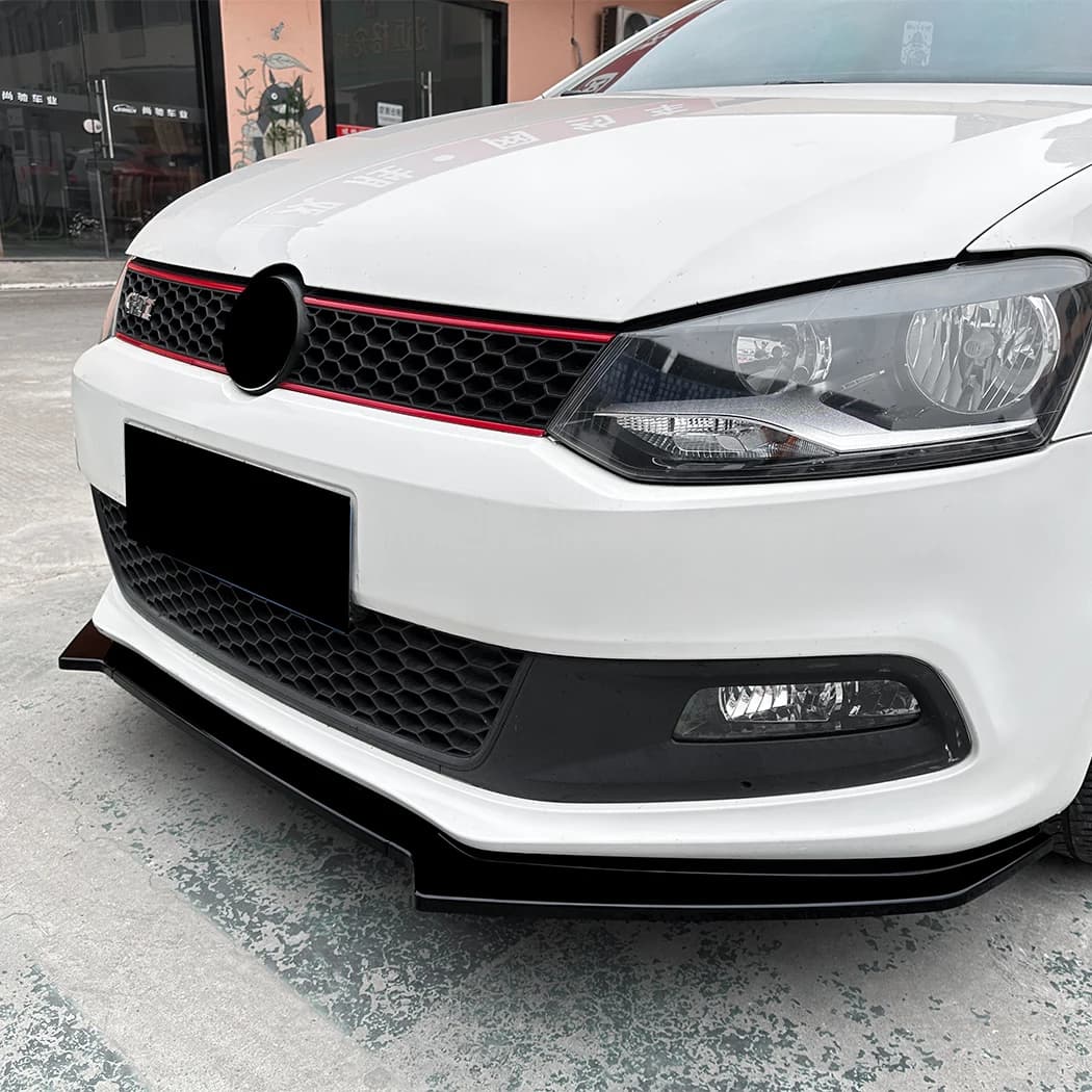 For VW Volkswagen Polo MK5 6R GTI Pre-Facelift 2010-2014 Front bumper Splitter Spoiler Protector 3PCS Body Kit