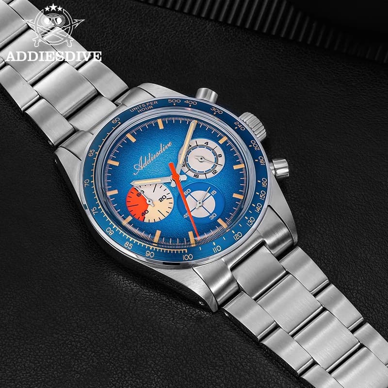 Orologio ADDIESDIVE da uomo in acciaio inossidabile 316L reloj C3 Super Luminous 10Bar impermeabile con movimento 0S20 AD2551 Cronografo
