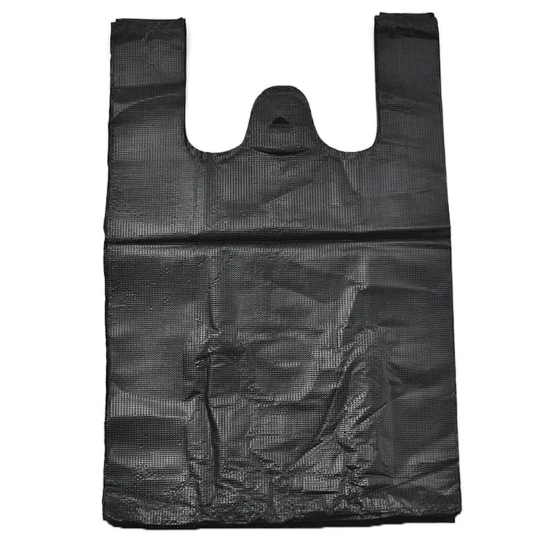 80 pezzi di plastica nera addensata borsa portaoggetti per gilet da asporto shopping imballaggio immondizia con manico borsa cucina soggiorno pulito