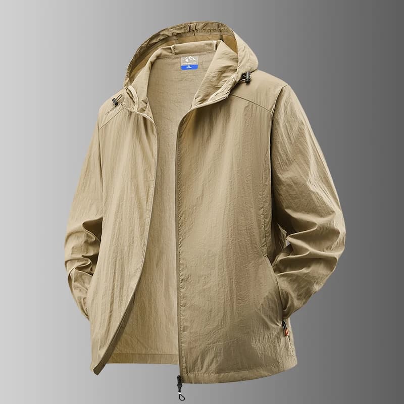Summer Outdoor Men's Loose and Comfortable Sunscreen Clothing Lightweight and Breathable Full Zipper Outdoor Skin Clothing