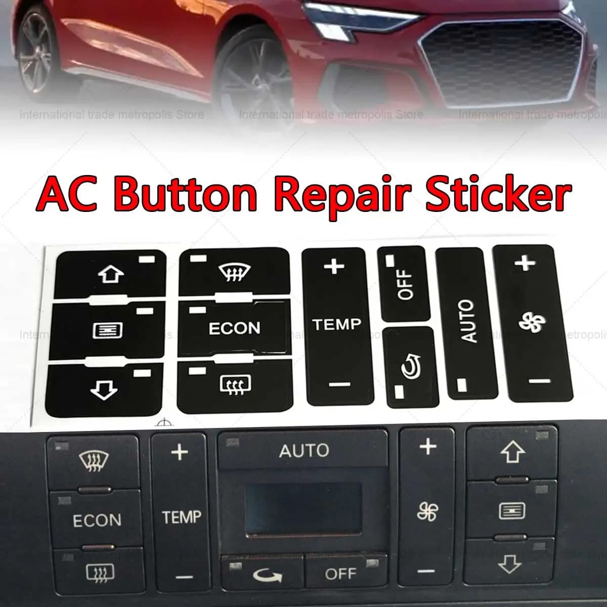 Interruttore di controllo del condizionatore d'aria per auto Kit di riparazione pulsante A/C Fix Accessori di ricambio brutti sbiaditi per Audi A2/A3 8L Styling