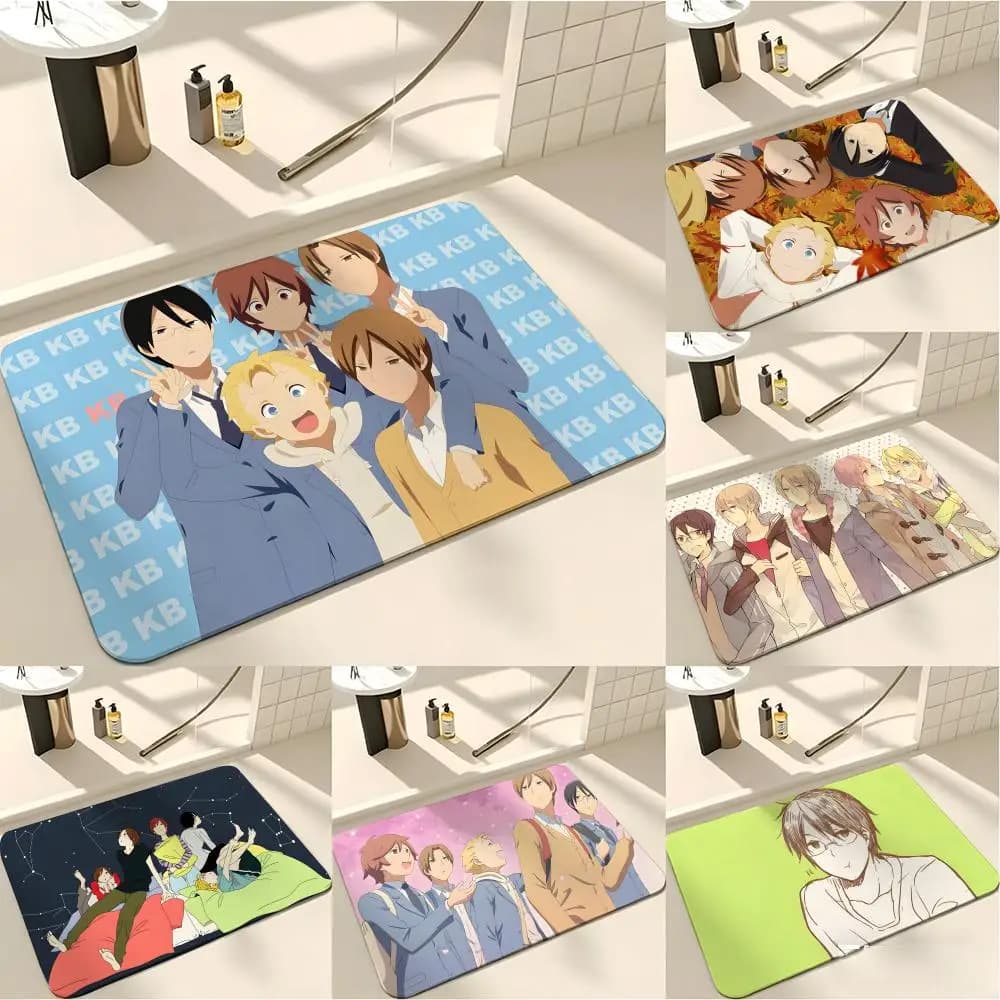 ANIME K-Kimi to B-Boku Tappetino assorbente per pavimento, tappeto antiscivolo per l'ingresso, per bagni, servizi igienici e toilette