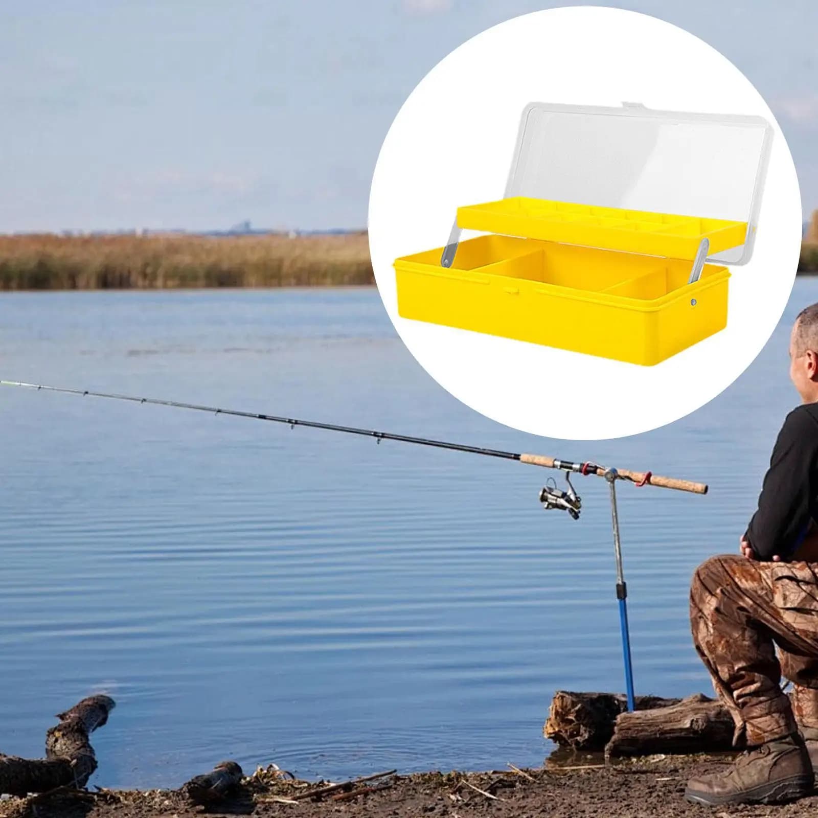 Multifunctional Fishing Tackle Box Double Layer Equipment Organizer Storage Case for Lures Hooks and Outdoor Fishing