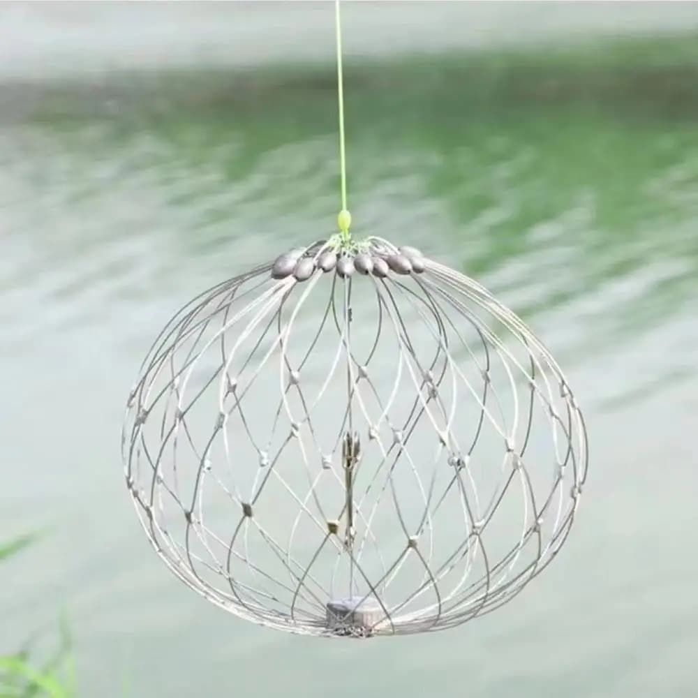 Automatic Folding Steel Wire Crab Trap Cage Heavy‑Duty Portable Fishing Net for Crab Lobster Saltwater Freshwater Fishing