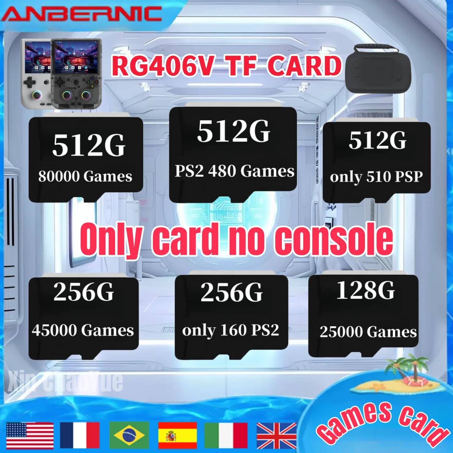 ANBERNIC RG35XX TF Card Game Console per videogiochi PS1 PSP GBA GB NEOGEO N64 SEGA 512G 37189 Game 256 g128g Sd Memory Console