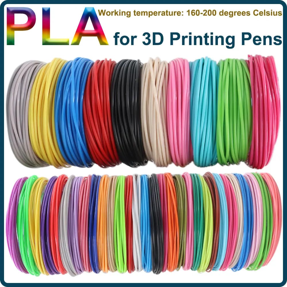Colorful PLA Thread for 3D Pen Printing 36M 50M 100M 150M 200M Safe Smokeless Plastic Refill for 3D Kids Printing Pens