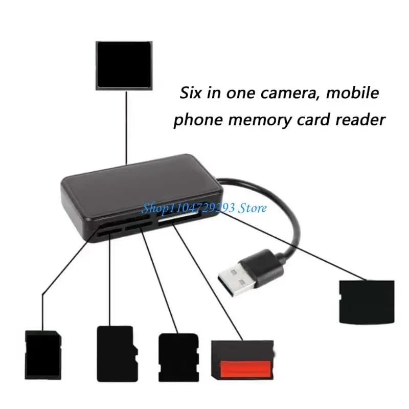 Lettore schede USB Y2GD Adattatore per lettore schede memoria 6 in 1 per scheda MS Memory