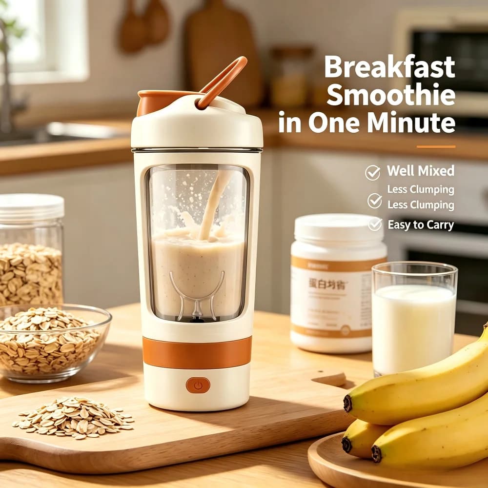 Splicing color automatic mixing cup, one click instant mixing of protein powder, portable water cup for fitness and outdoor play