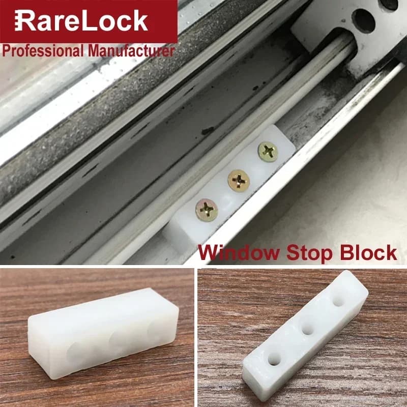4 pezzi Blocco fermaporta scorrevole per finestra per la sicurezza domestica Accessori per il bagno Ferramenta per mobili Fai da te Rarelock MS533 i
