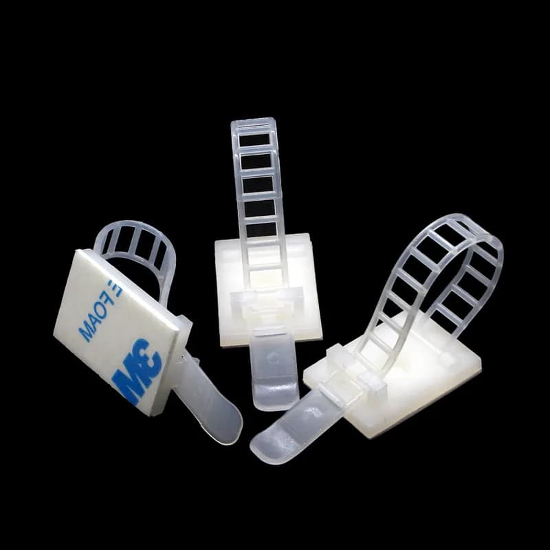 High Quality Adhesive Cable Tie Mount Base Adjustable Wire Tie Positioning Clip Black White Suction Sucker For Cable Management