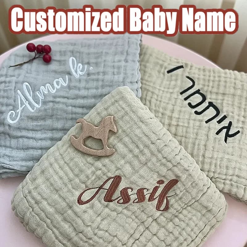 Asciugamano da Bagno Personalizzato per Neonati, in Cotone a Sei Strati, ad Asciugatura Rapida, Assorbente, per Allattamento, Viaggi e Coperta da Spiaggia