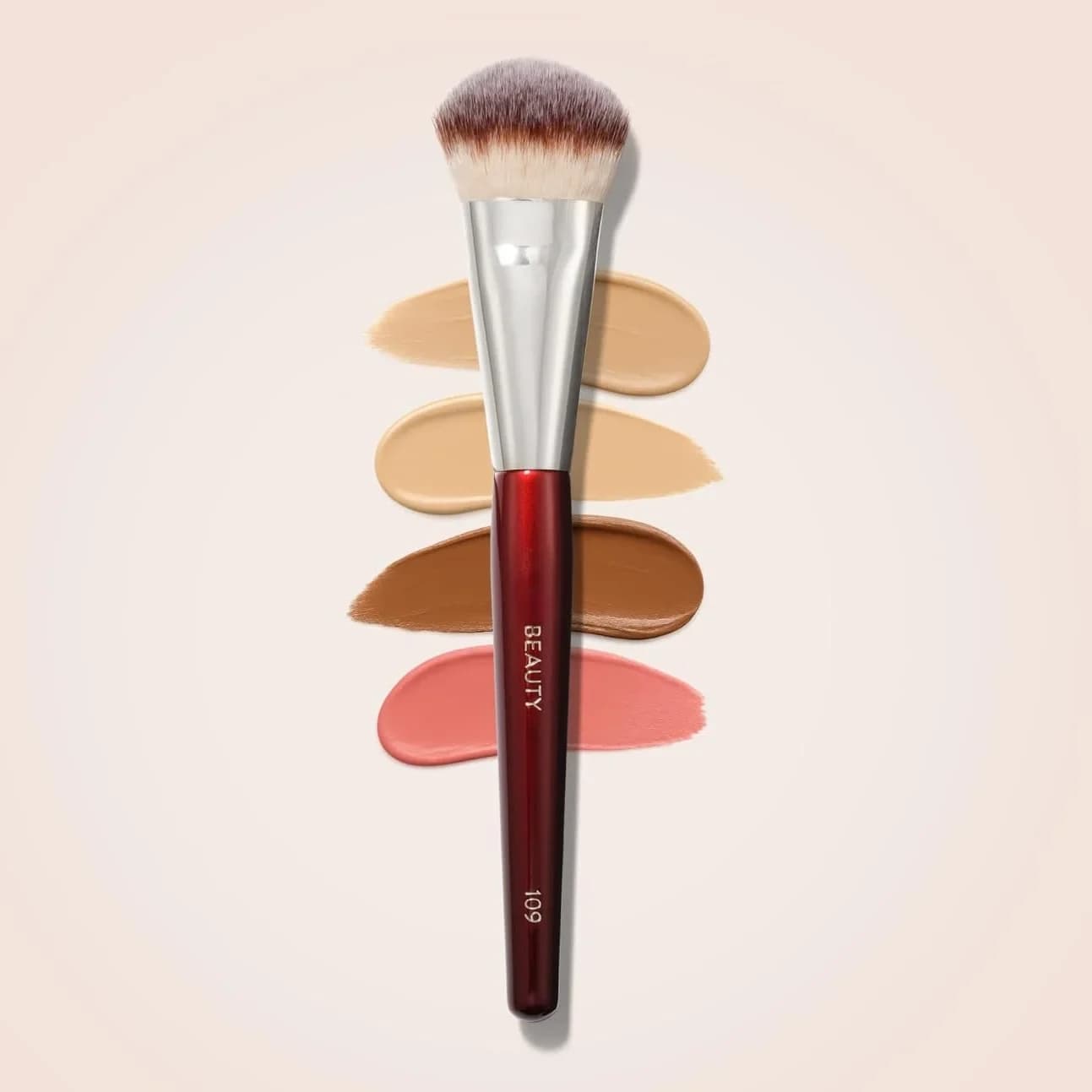 Mini Pennello Contorno Viso 109 per Fondotinta Liquido o in Crema, Bronzer, Blush, Illuminante