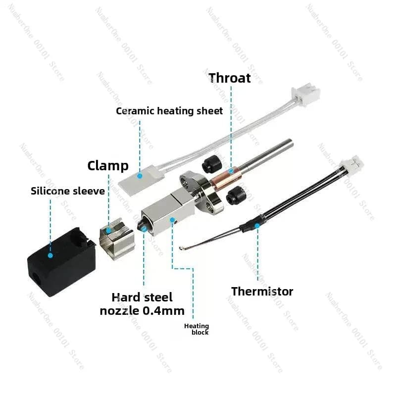 Kit Hotend Trianglelab CHCB-OTC per stampante 3D Creality K1C, maggiore potenza e flusso elevato con ugello in ottone da 0,4 mm per ugello MK8