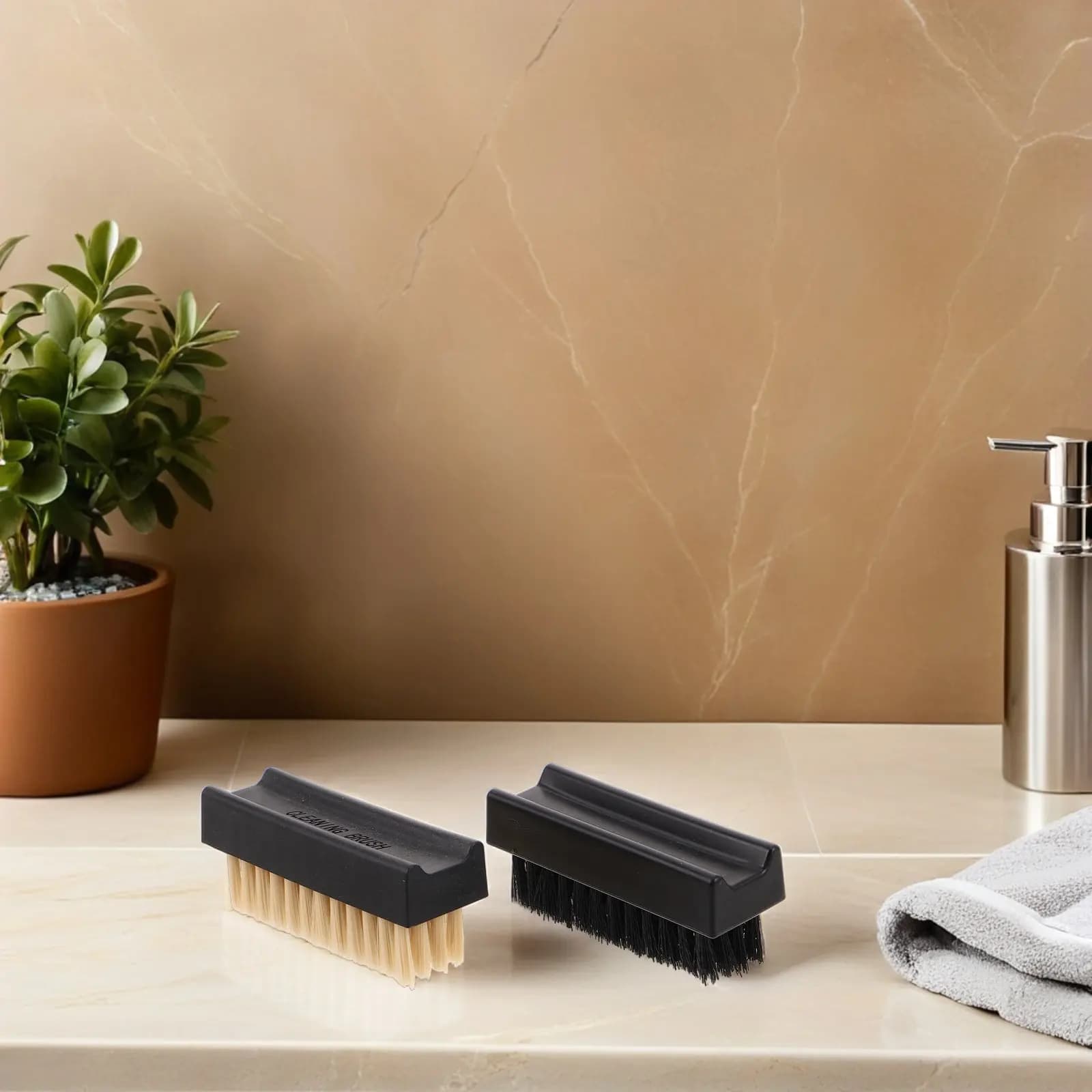 Kit di 4 Spazzole Multifunzione per la Pulizia delle Scarpe, Applicatore in Crine Morbido, Spazzola con Setole Dure per Stivali e Sneaker in Pelle Scamosciata