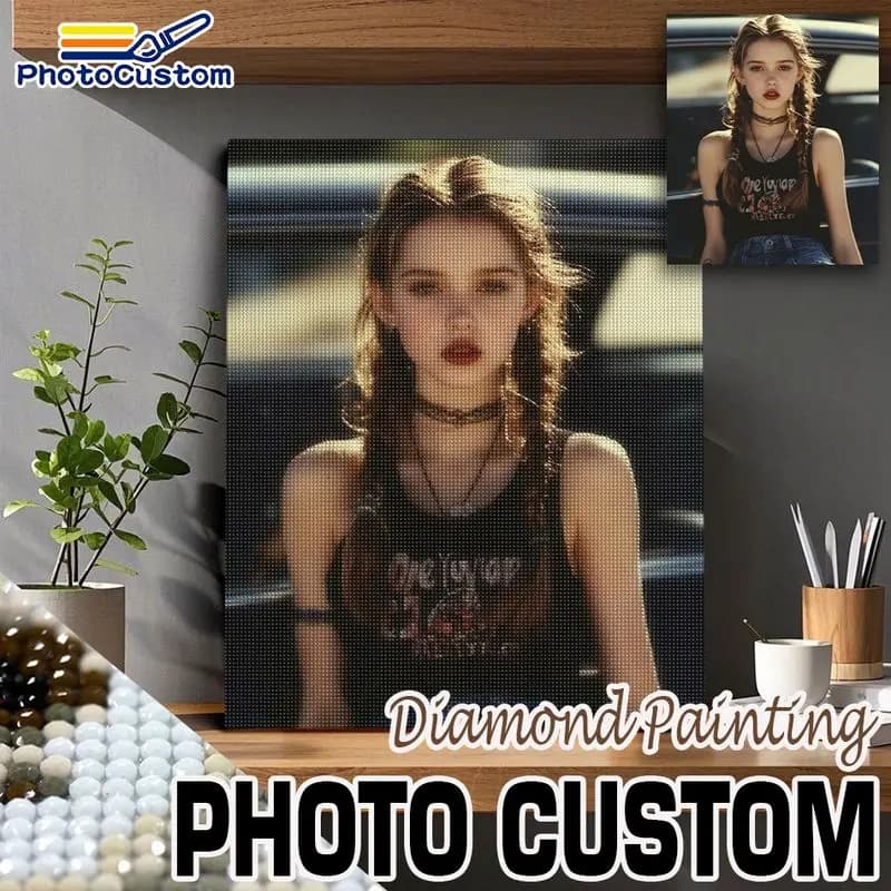 PhotoCustom Diamond Painting Pets And Family Photos Cross Stitch Full Round/Square Picture Of Rhinestone Diy Diamond Embroidery