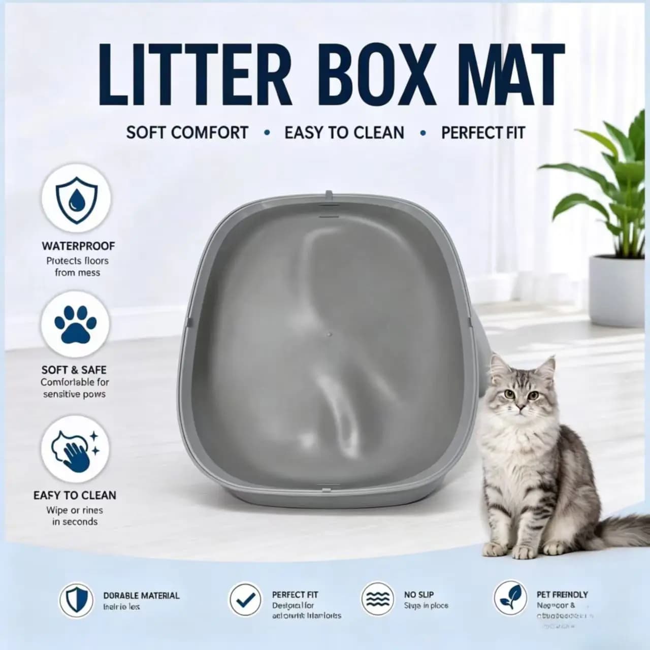 Tonepie Automatic Cat Litter Box Accessories Silicone Pad Cat Litter Pad Cat supplies Cat accessories Things for cats Cat stuff