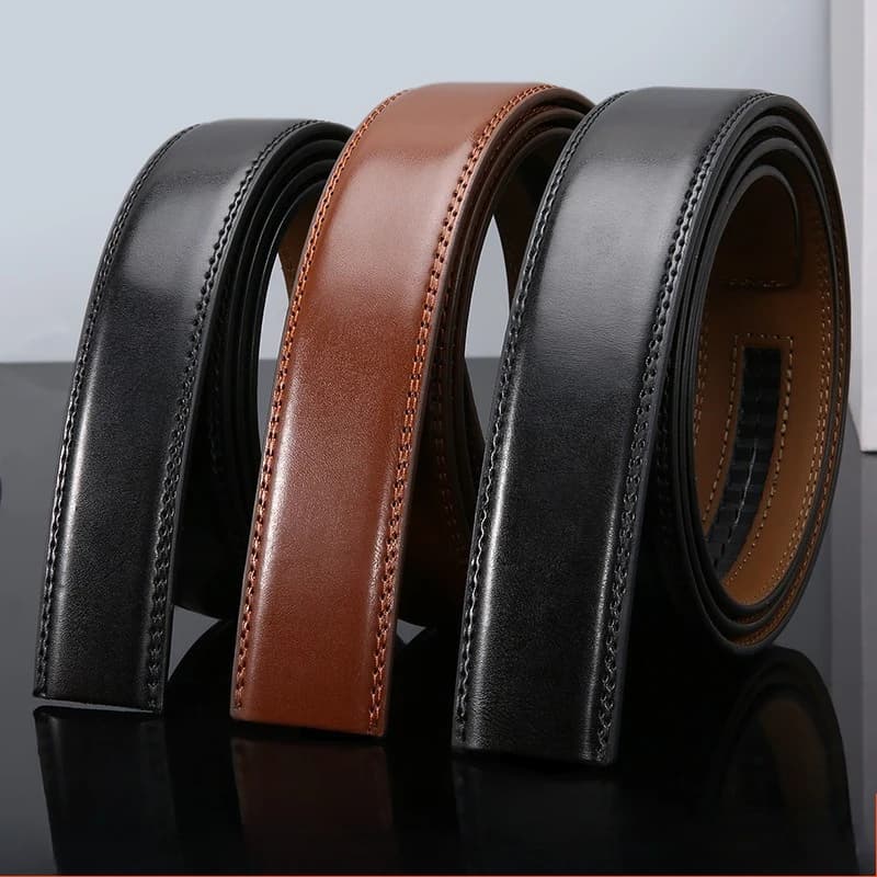 3.5 centimetri 115 135 145 Uomini Cinture di Cuoio Genuini Senza Fibbia Cintura Senza Fibbia Cowskin Cintura di Lusso Nero Marrone Cinturones Para Mujer