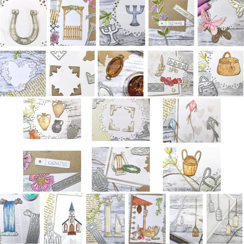 Cilindro Decorativo con Corda, Fustelle per Scrapbook, Stencil per Diario, Template per Embossing, Fai da Te, Biglietti di Auguri Fatti a Mano