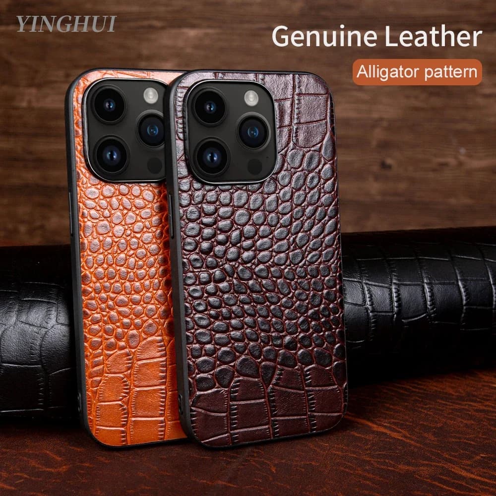 Custodia per telefono in vera pelle per Apple iPhone 13 15 Pro Max 14 Plus 12 11 XR 7 8 16E SE2022, cover posteriore in pelle bovina