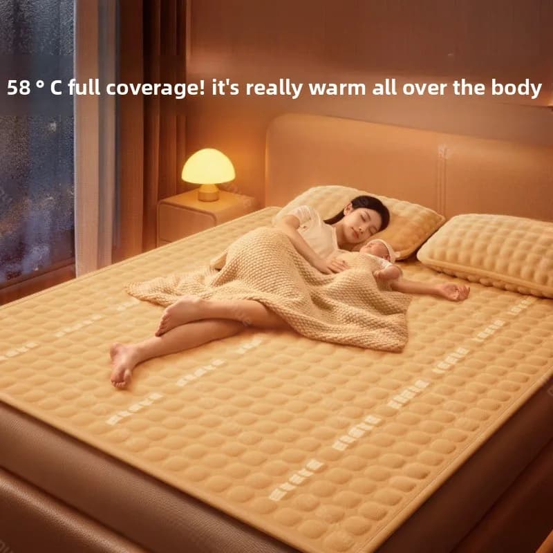 Coperta Elettrica Lavabile, Tappetino Riscaldante Sicuro Singolo/Doppio, Cuscinetto Termico per Bambini, Riscaldatore Durevole a Doppia Protezione, Biancheria da Letto Riscaldante Sicura