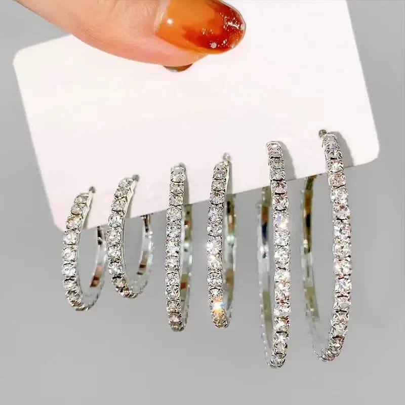1 Set New Fashion Metal Circle Drop Small Earrings For Women Trend Pendant Piercing Earrings Set Jewelry Gifts
