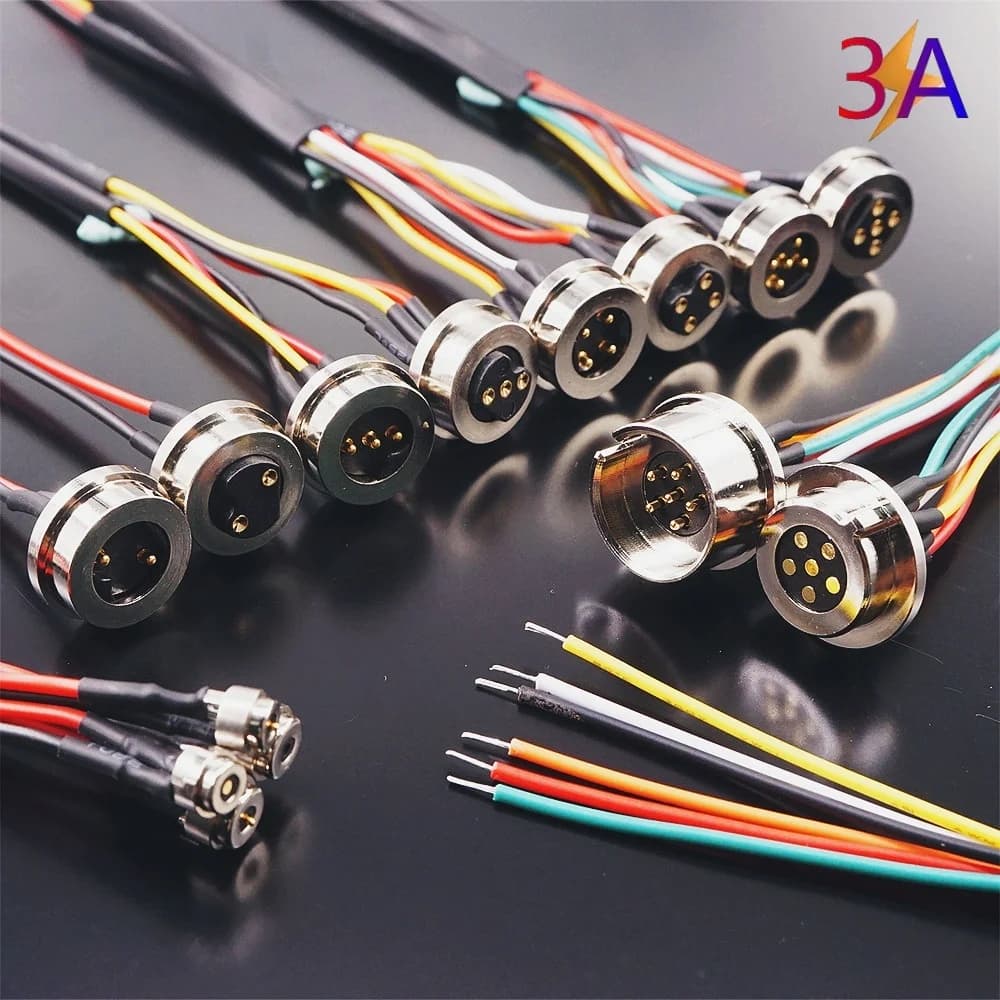 1 Coppia 2/3/4/5/6Pin Impermeabile Ad Alta Corrente Magnete Molla di Aspirazione Pogo Spille Maschio Femmina Sonda DC di Alimentazione di Ricarica connettore magnetico