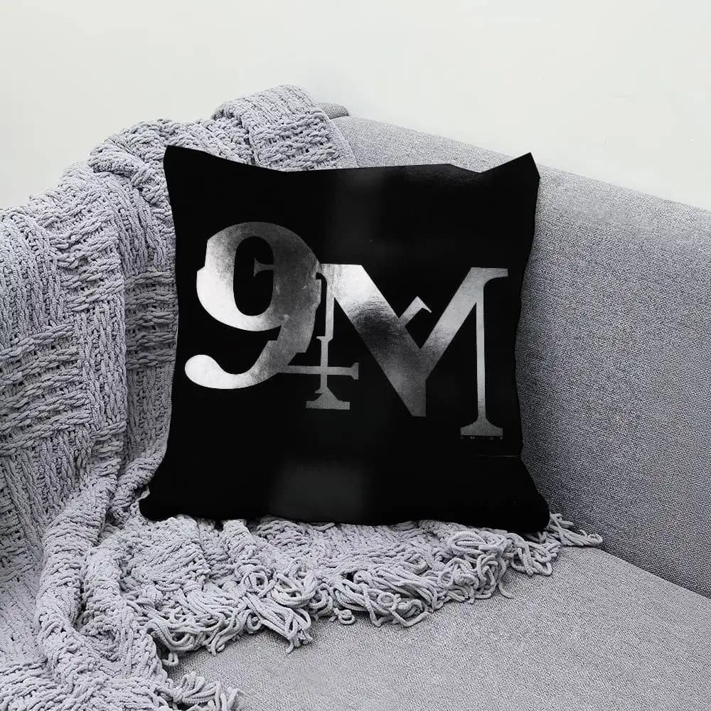 9-9mice 9mm Heavy Metal 2 30x30cm 45x45cm Pillow Case Decor Protective Covers Comfortable Soft For Sofa Living Room Home Office