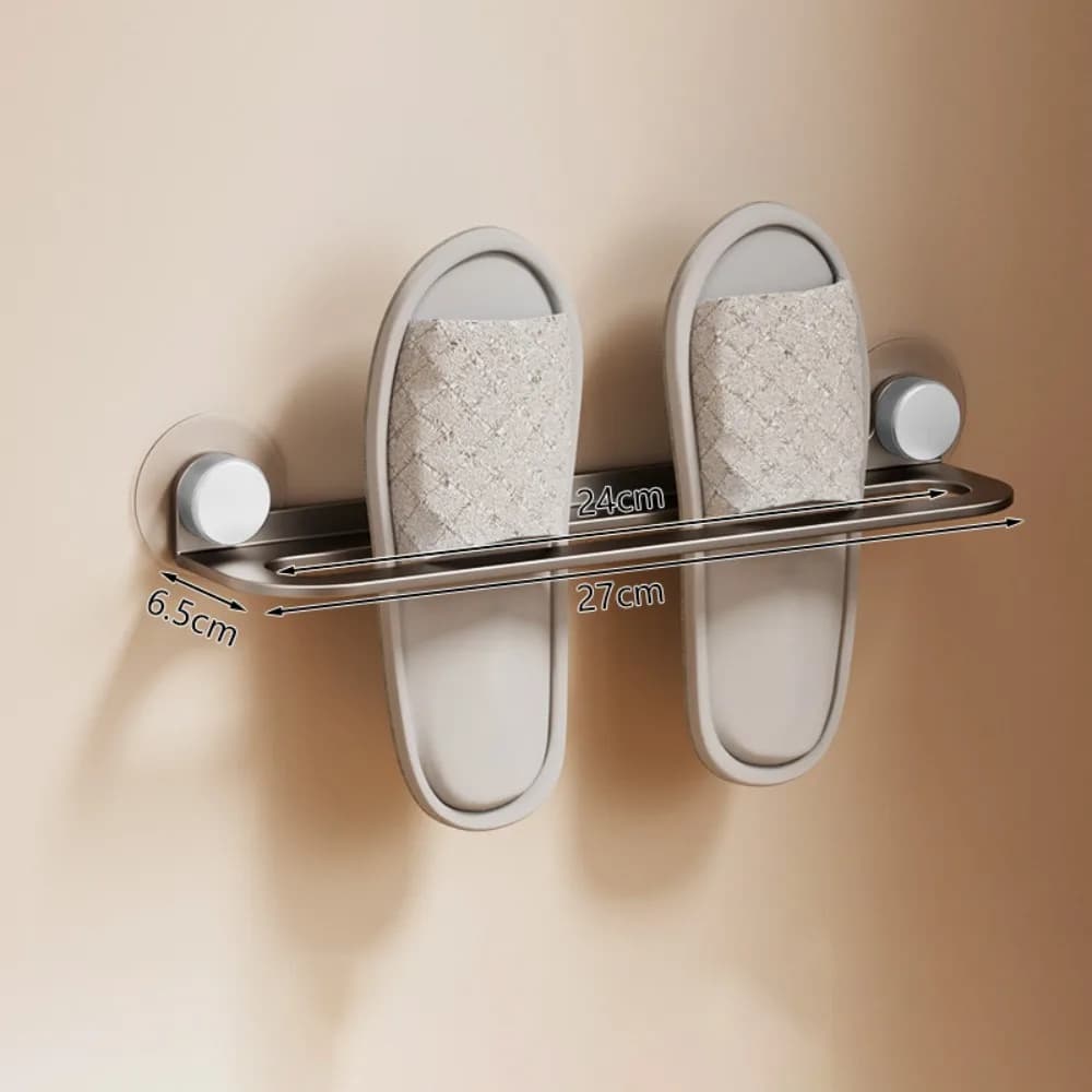 Suction Cup Mount Slipper Drying Rack Carbon Steel Wall Mounted Bathroom Storage Rack Removable Punch Free Towel Holder Washroom