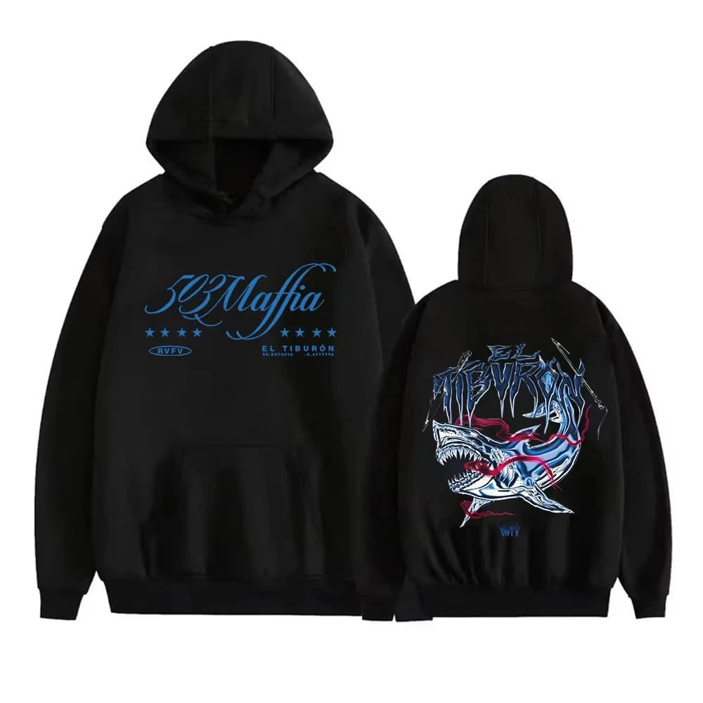 2025 Rapper RVFV EL TIBVRON Tour Merch Hoodie Men Women Long Sleeve Retro Fashion Sweatshirt Hip Hop Pullover Hoodies Streetwear