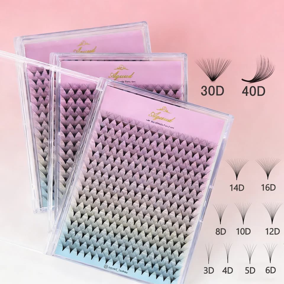 AGUUD 320 Preassembled Fin Eyelashes with Base Appuntita, Russian Volume, Extensions 3D 5D 8D 10D 30D 40D Eyelash Shop