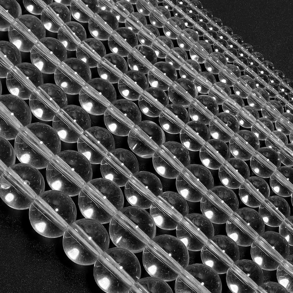 4 6 8 10 Perline di vetro di cristallo trasparenti bianche da 12mm Perline lisce rotonde sciolte per gioielli fai da te che fanno accessori per braccialetti
