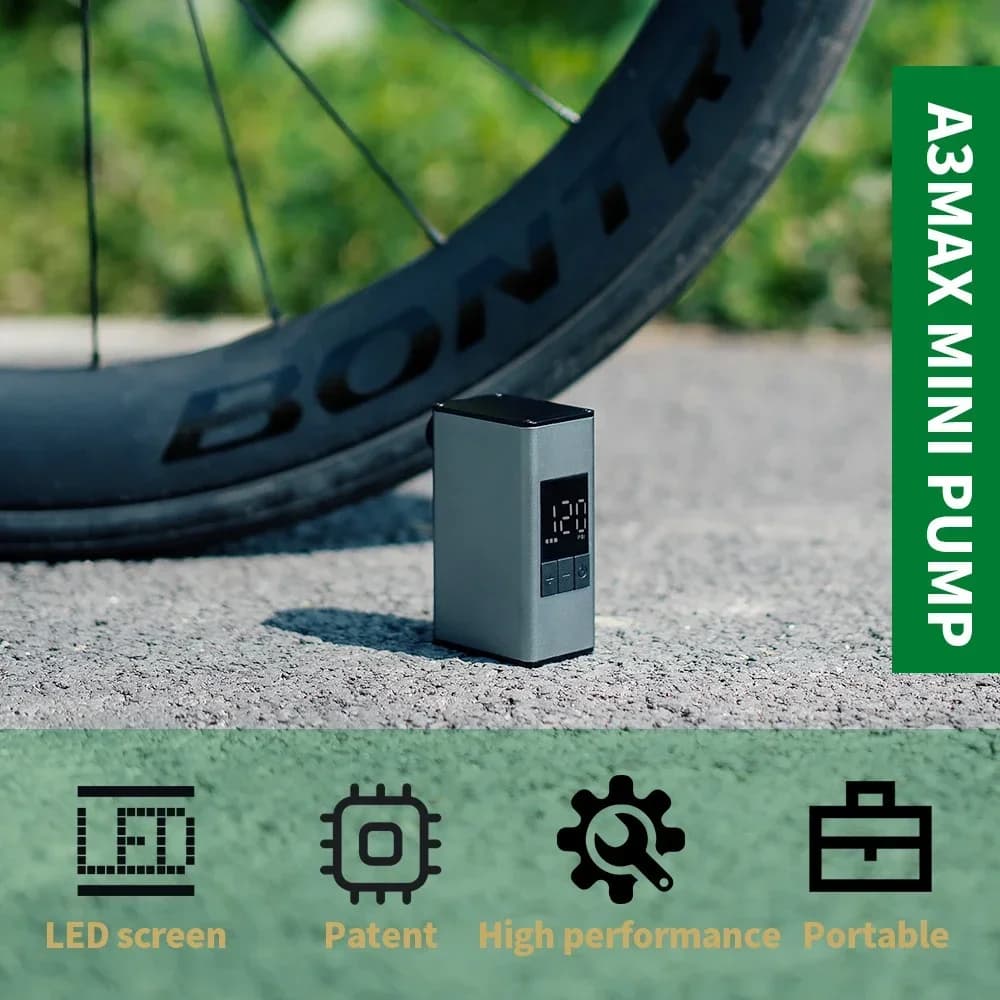 Pompa d'Aria LANGWEI A3 Max 150PSI, Mini Gonfiatore per Bicicletta in Lega di Alluminio, Pompa Elettrica per Pneumatici da Strada e MTB