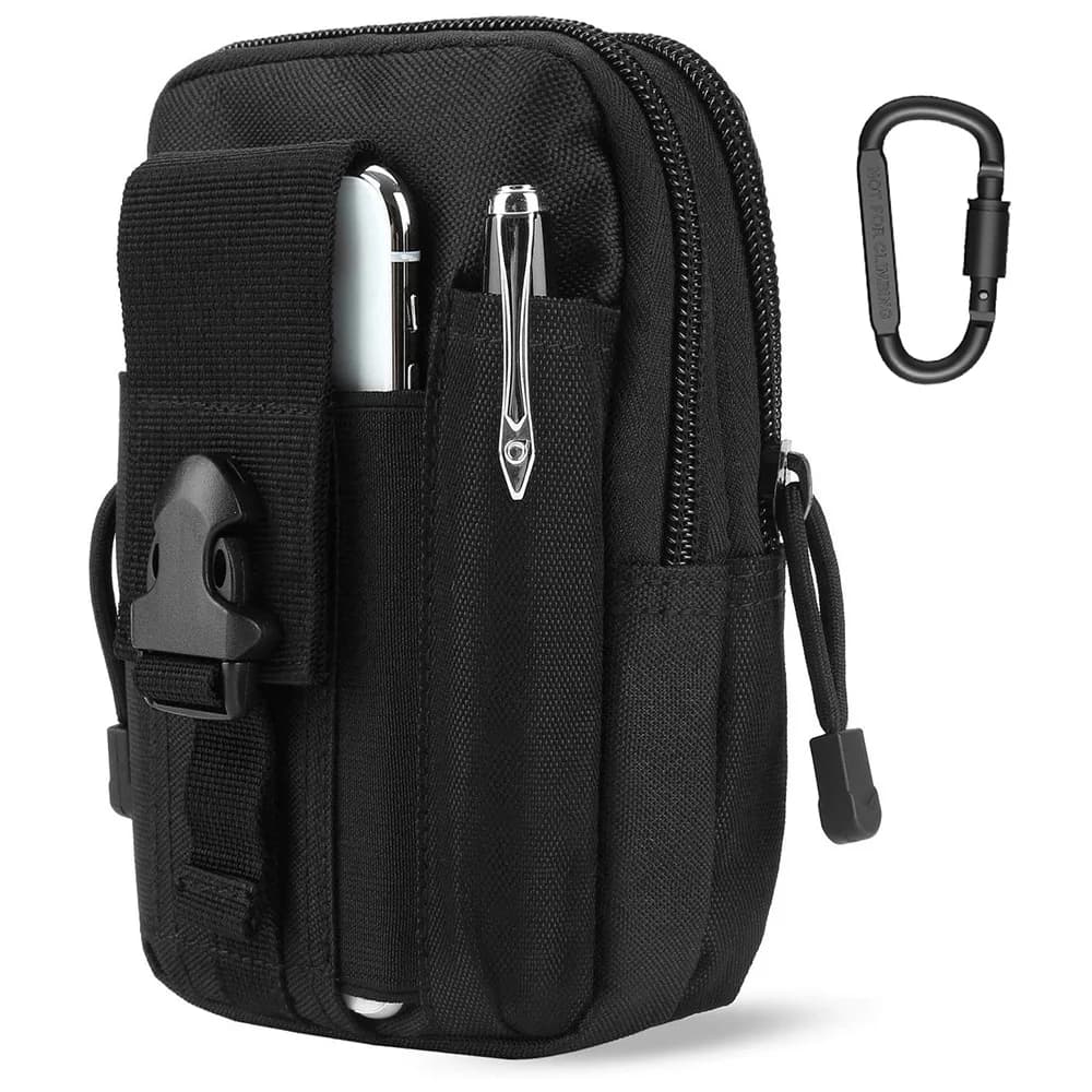 Men's Waist Bag Belt Springs Small Pocket Survival Tool Bag for Outdoor Running Travel Camping Hunt Airsoft