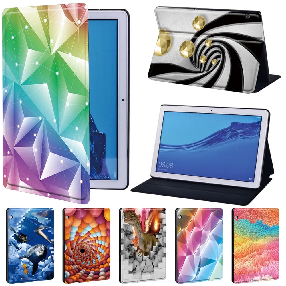 Custodia tablet per Huawei MediaPad T3 8.0/T3 10 9.6"/T5 10 10.1"/M5 Lite 10.1"/M5 10.8"/M5 Lite 8 Custodia in pelle con supporto