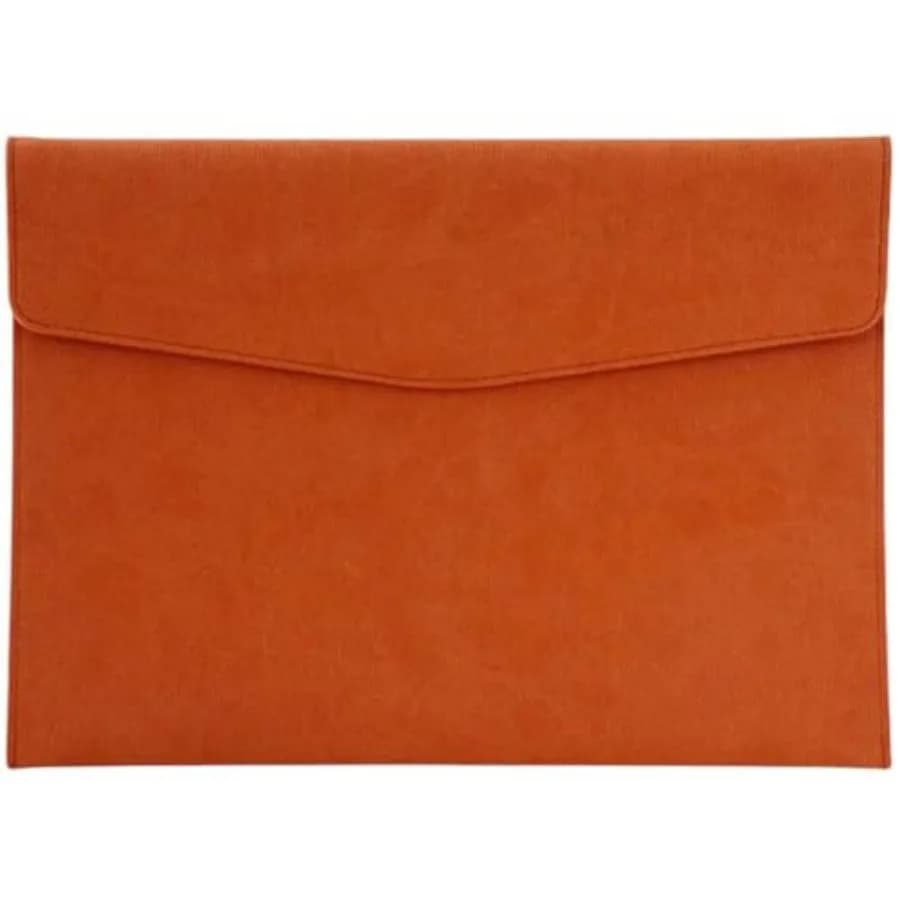 PU Leather A4 Document File Holder Folder Brown for Letter Size Waterproof Portfolio Filing Envelope Oragnizer Pocket Storage C