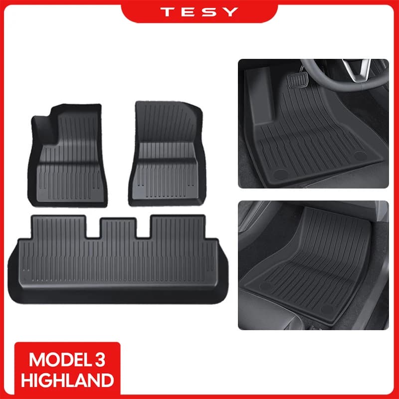 Per Tesla Model 3 Highland 2024 tappetino con guida a sinistra e a destra tappeto in TPE tappetini impermeabili resistenti alle intemperie