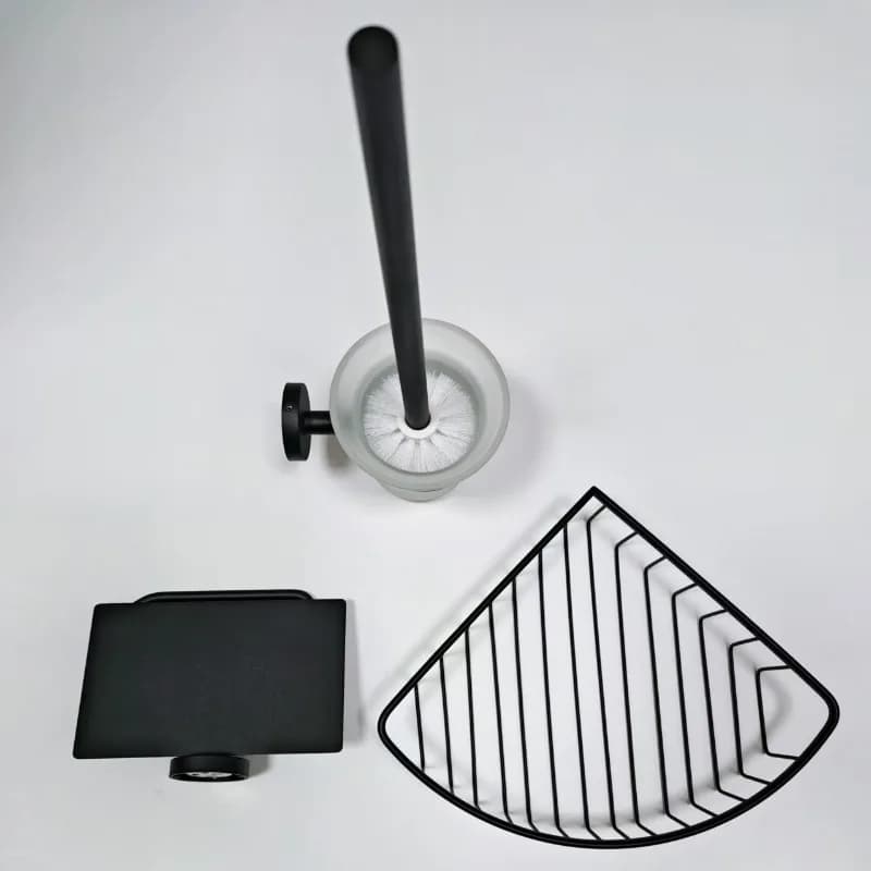 Porta carta da bagno in metallo Porta scopino da parete durevole in acciaio inossidabile Accessori da bagno impermeabili