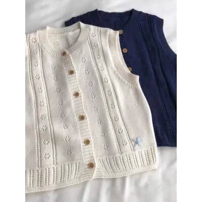 Nuovo Gilet da Donna in Maglia Traforata Senza Maniche, Cardigan Aperto, Top per Stratificazione, Giacca in Lana Moda Primavera Autunno 2025